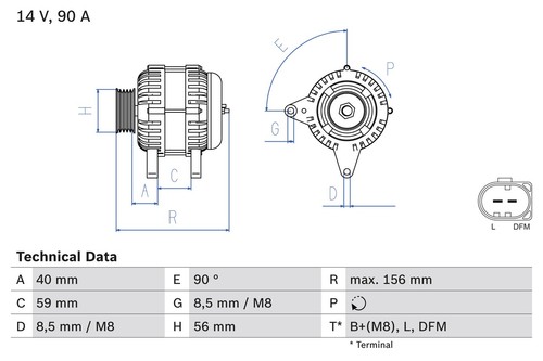 Bosch 986 041 500 alternator - 041,