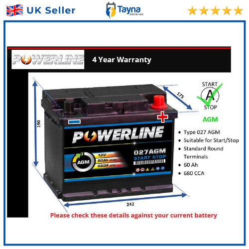 Agm car battery fits - car, skoda